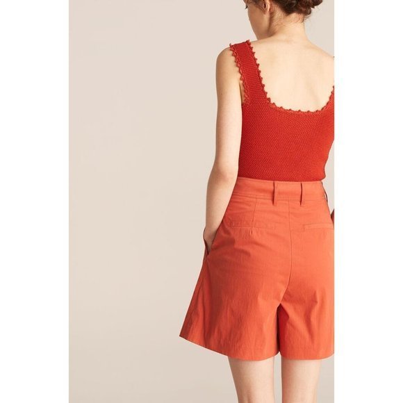 REBECCA TAYLOR Pleated Shorts in Pomodoro - Size 10 - Picture 5 of 7
